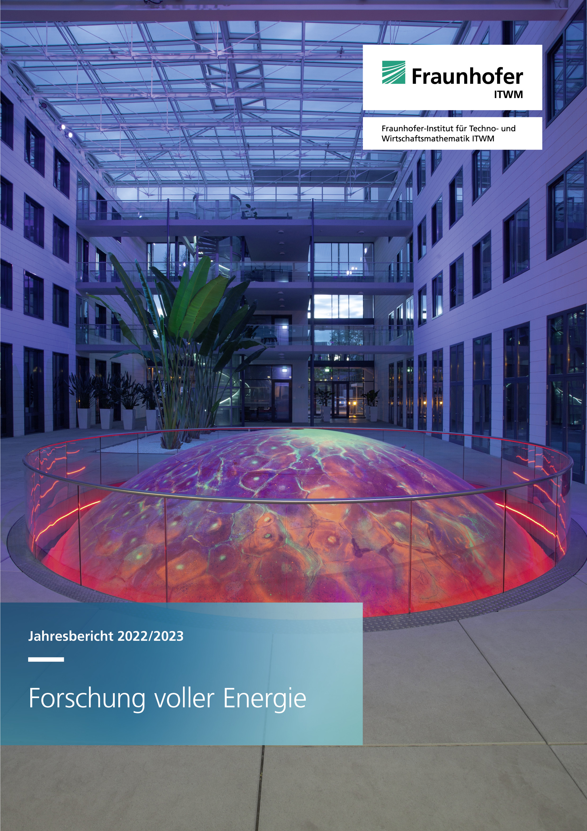 Jahresbericht Fraunhofer ITWM 2022/2023 Cover: Forschung voller Energie