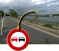 Advantage of the acquisition and evaluation of image sequences with AEROS: High detection rate of traffic signs.