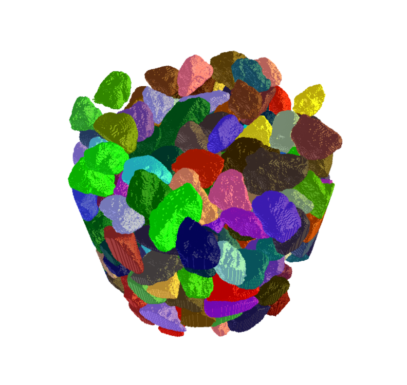 Volume rendering of gravel