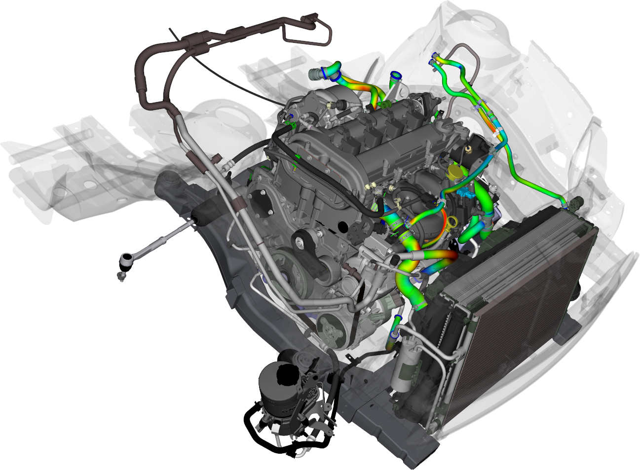 Digital Design of the Flexible Components in the Engine Compartment