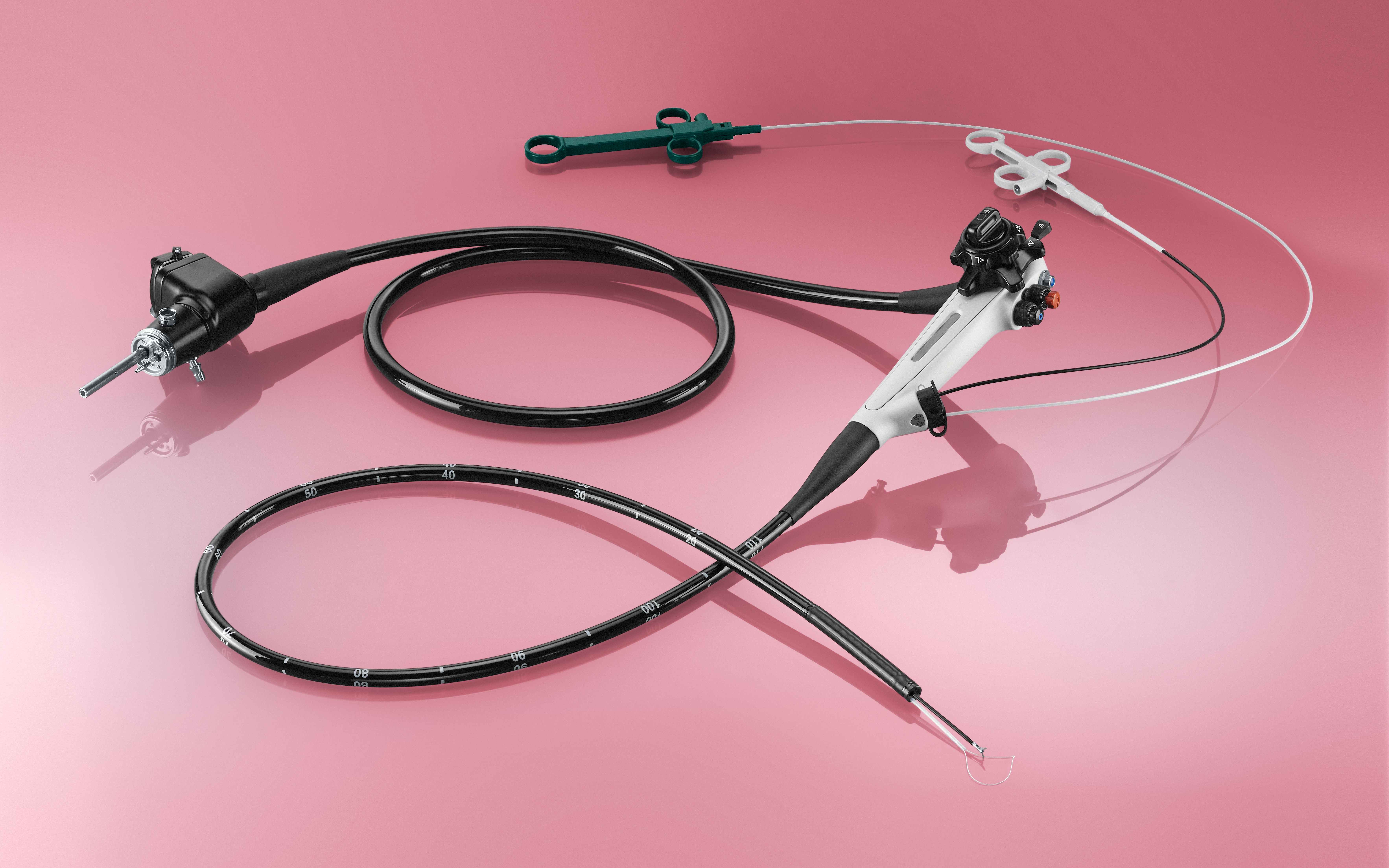 Gastroscope with two working / suction channels