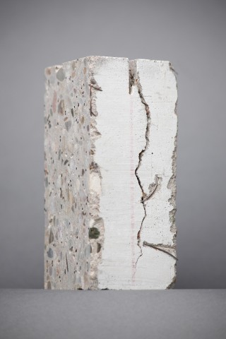 Concrete sample with crack.